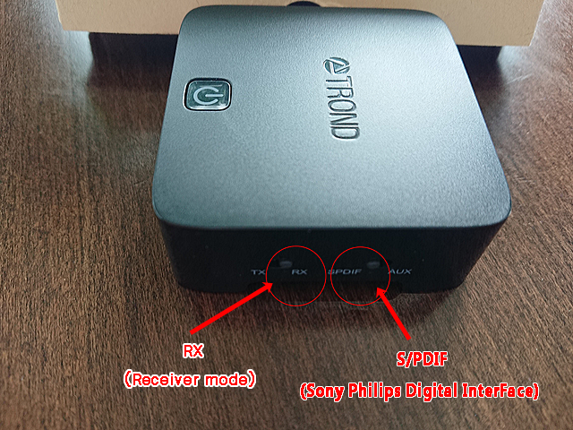 セッティングは、S/PDIF（Sony Philips Digital InterFace）とRX（Receiver mode）へ